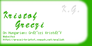 kristof greczi business card